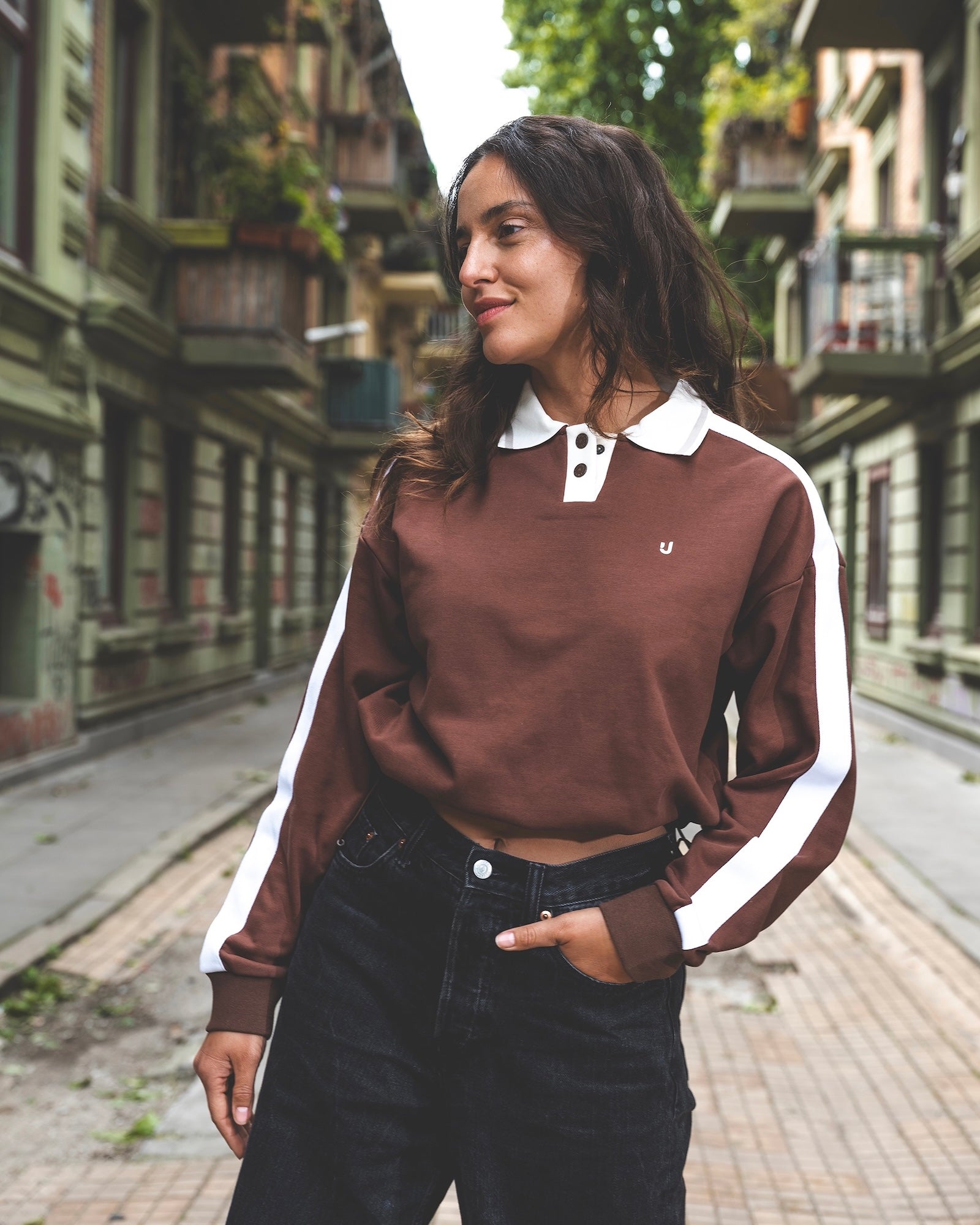 johnny-urban-cropped-shirt-kira-langarm-sweatshirt-damen image 2
