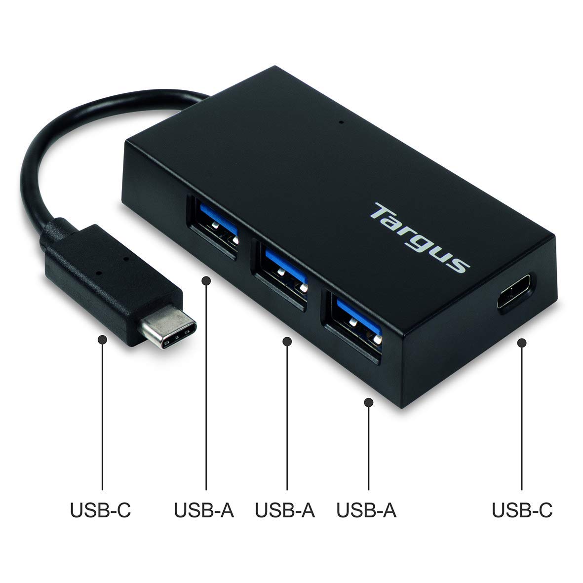 targus-ach922euz-usb-c-hub-auf-3x-usb-a-und-1x-usb-c-schwarz image 2