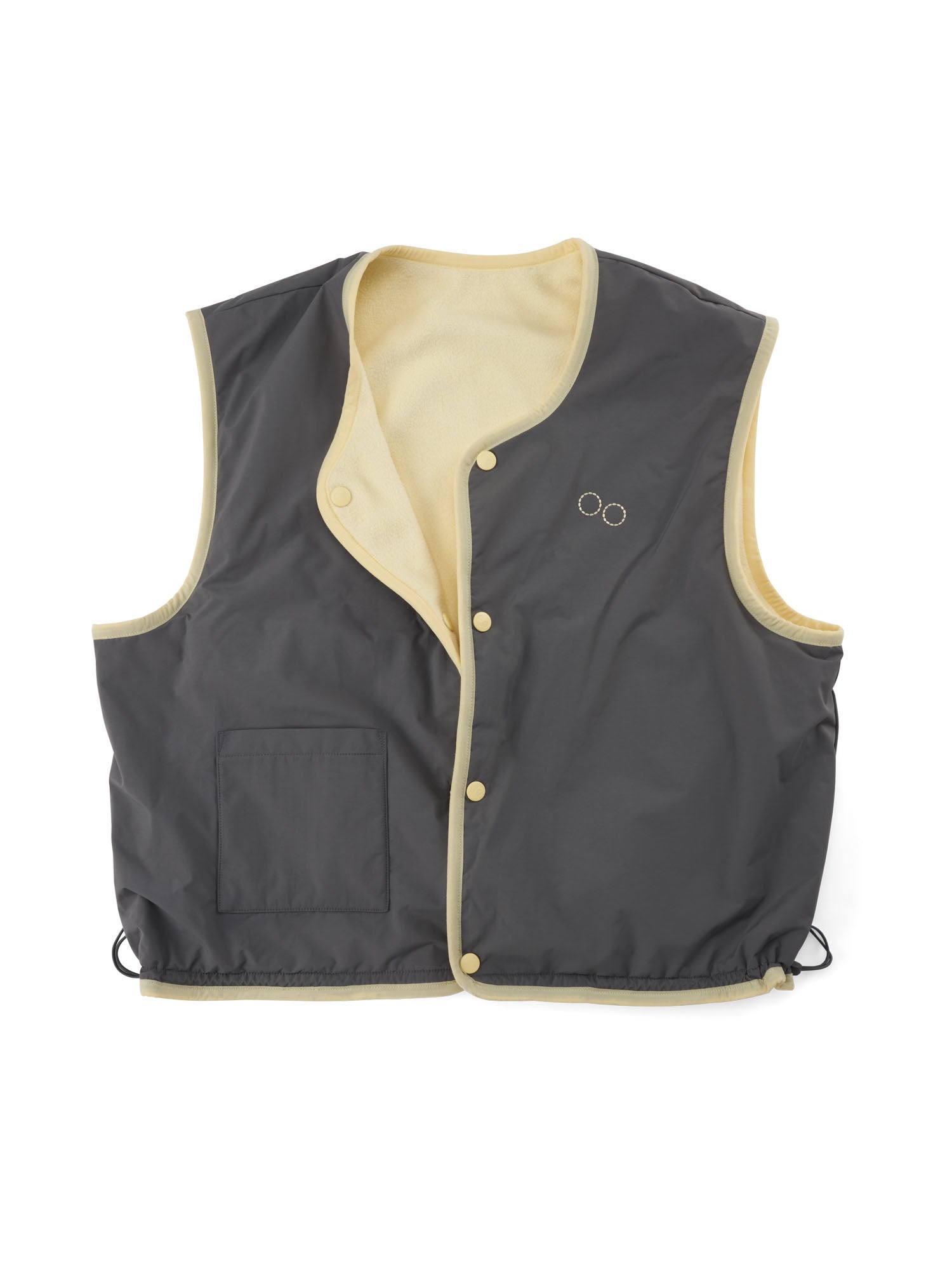 pinqponq-reversible-fleece-vest-damen-wende-weste-butter-cream-yellow image 3