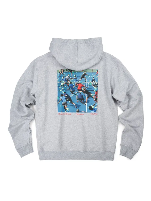 pinqponq-hoodie-cotton-graphic-grey-melange-pelle-cass-tennis-unisex image 1