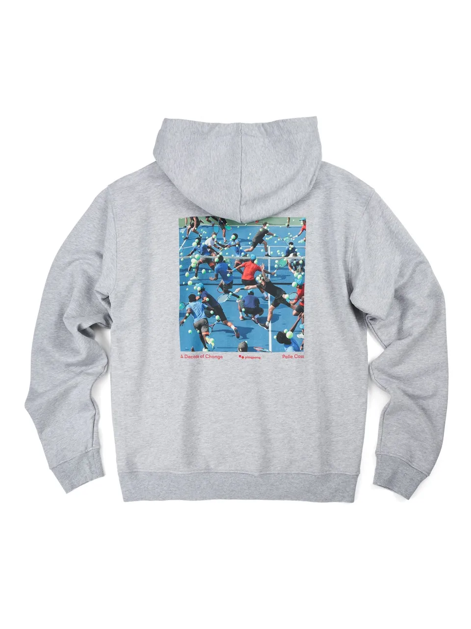 pinqponq-hoodie-cotton-graphic-grey-melange-pelle-cass-tennis-unisex image 1