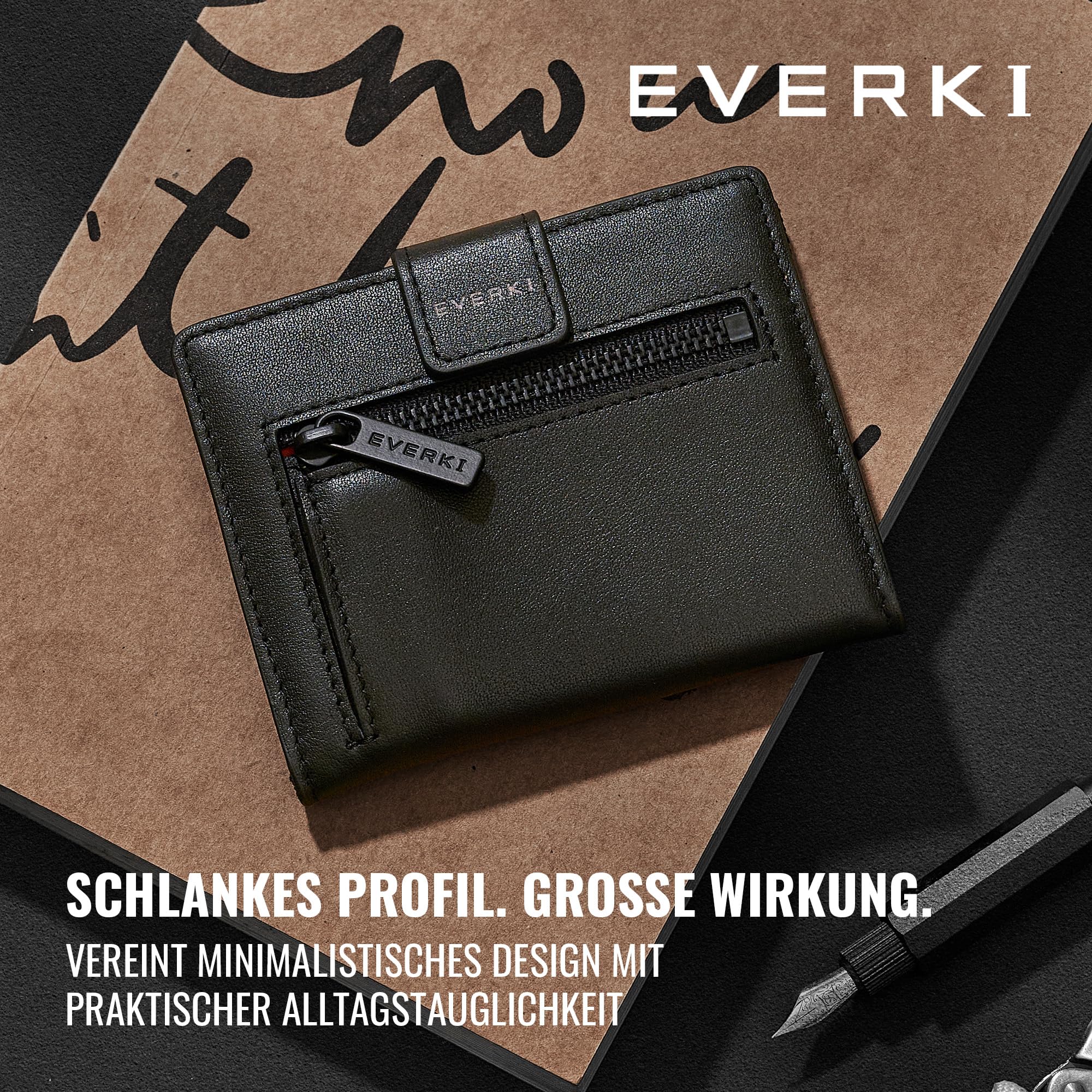 everki-rfid-geldb-rse-herren-leder-slim-wallet-schwarz-mit-m-nzfach image 5