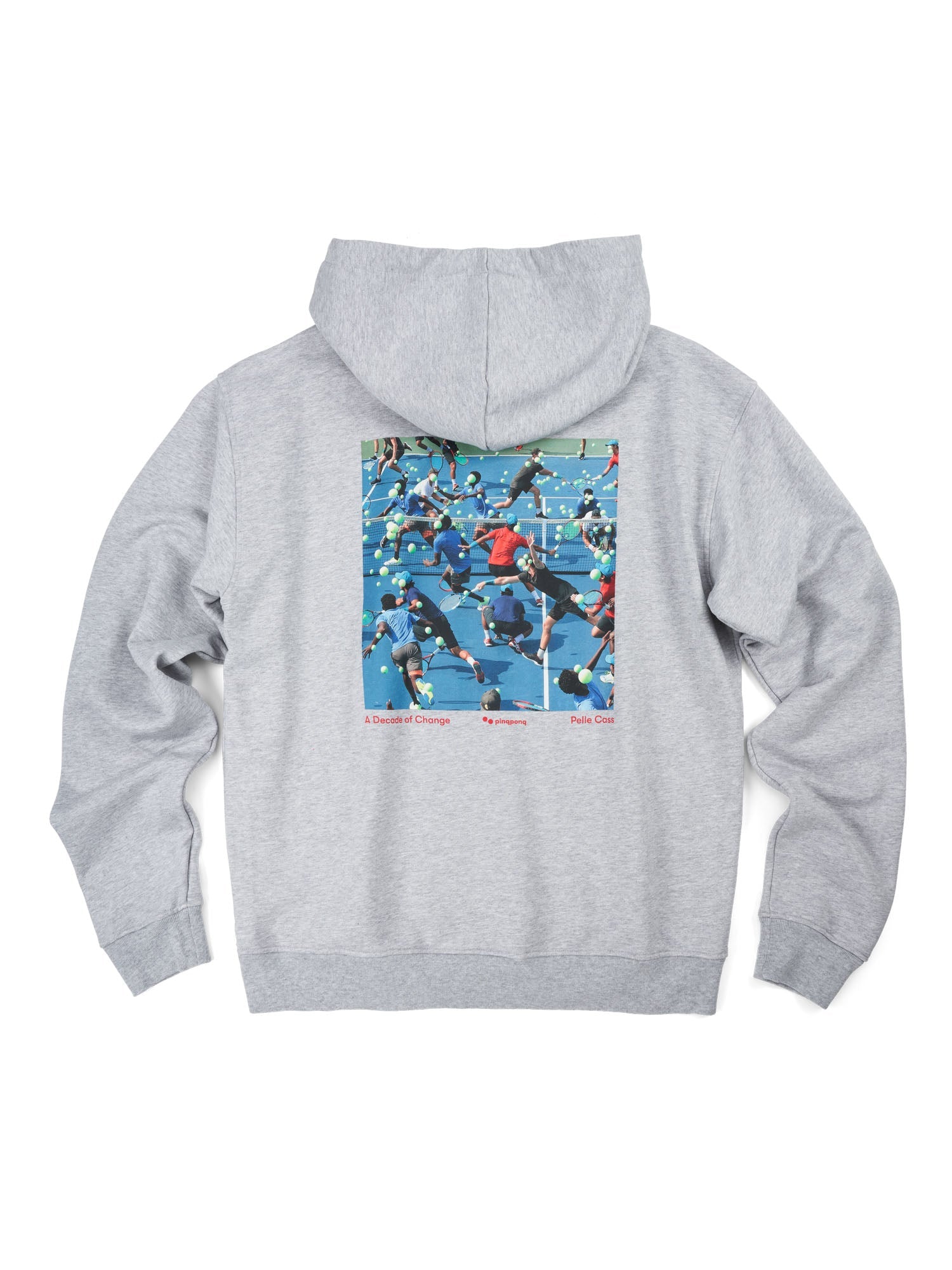 pinqponq-hoodie-cotton-graphic-grey-melange-pelle-cass-tennis-unisex image 1