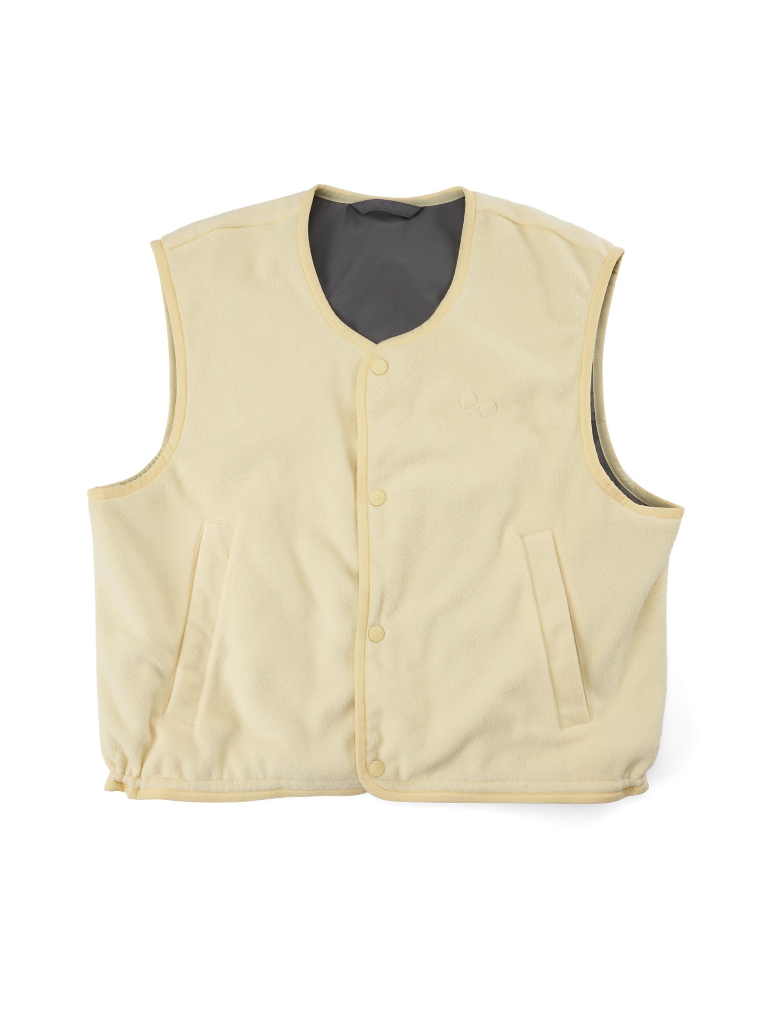 pinqponq-reversible-fleece-vest-damen-wende-weste-butter-cream-yellow image 1