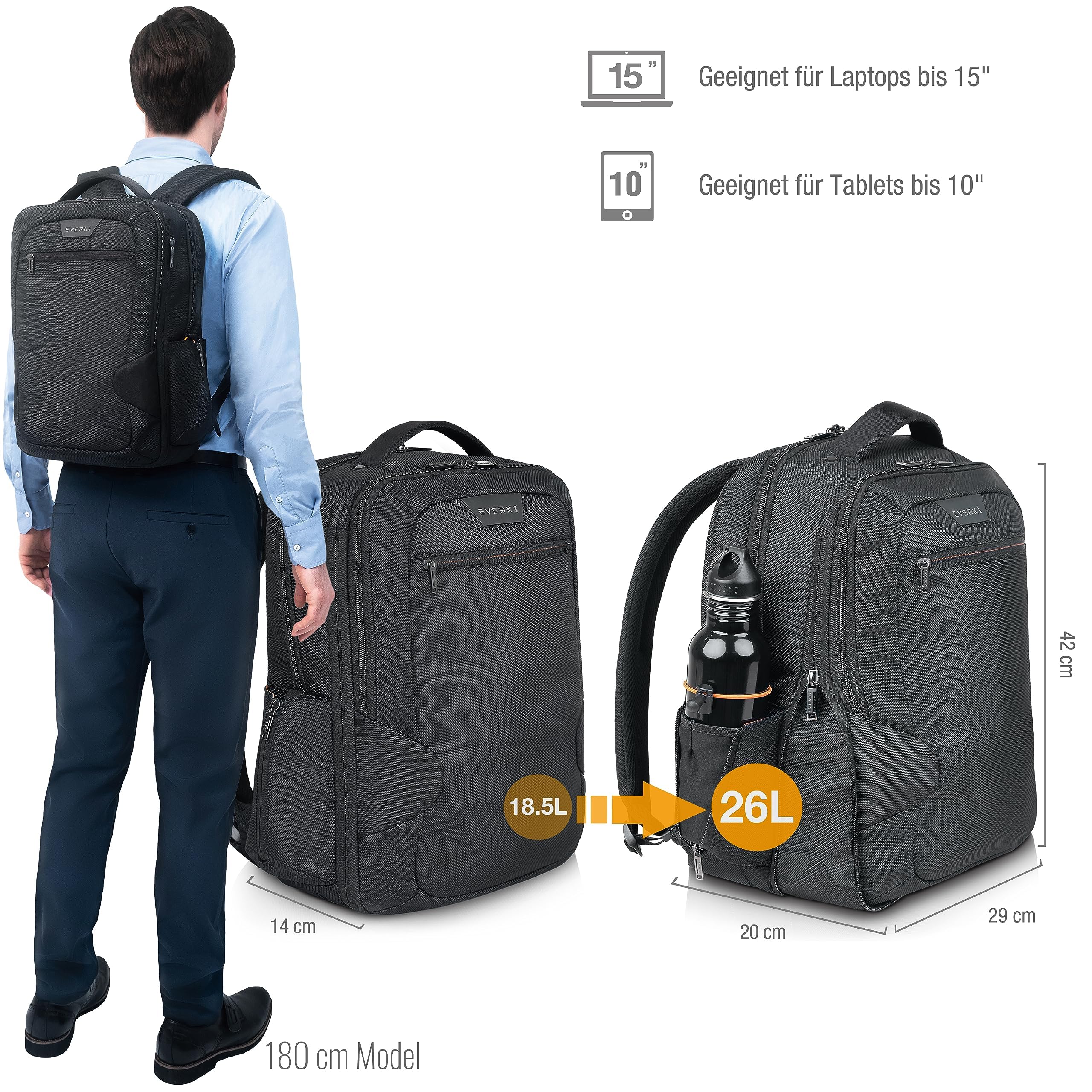 everki-studio-erweiterbarer-laptop-rucksack-15-zoll-schwarz-26l-recycelt image 3