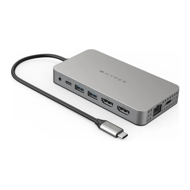targus-hyper-universal-usb-c-hub-10-in-1-dockingstation-silber image 1