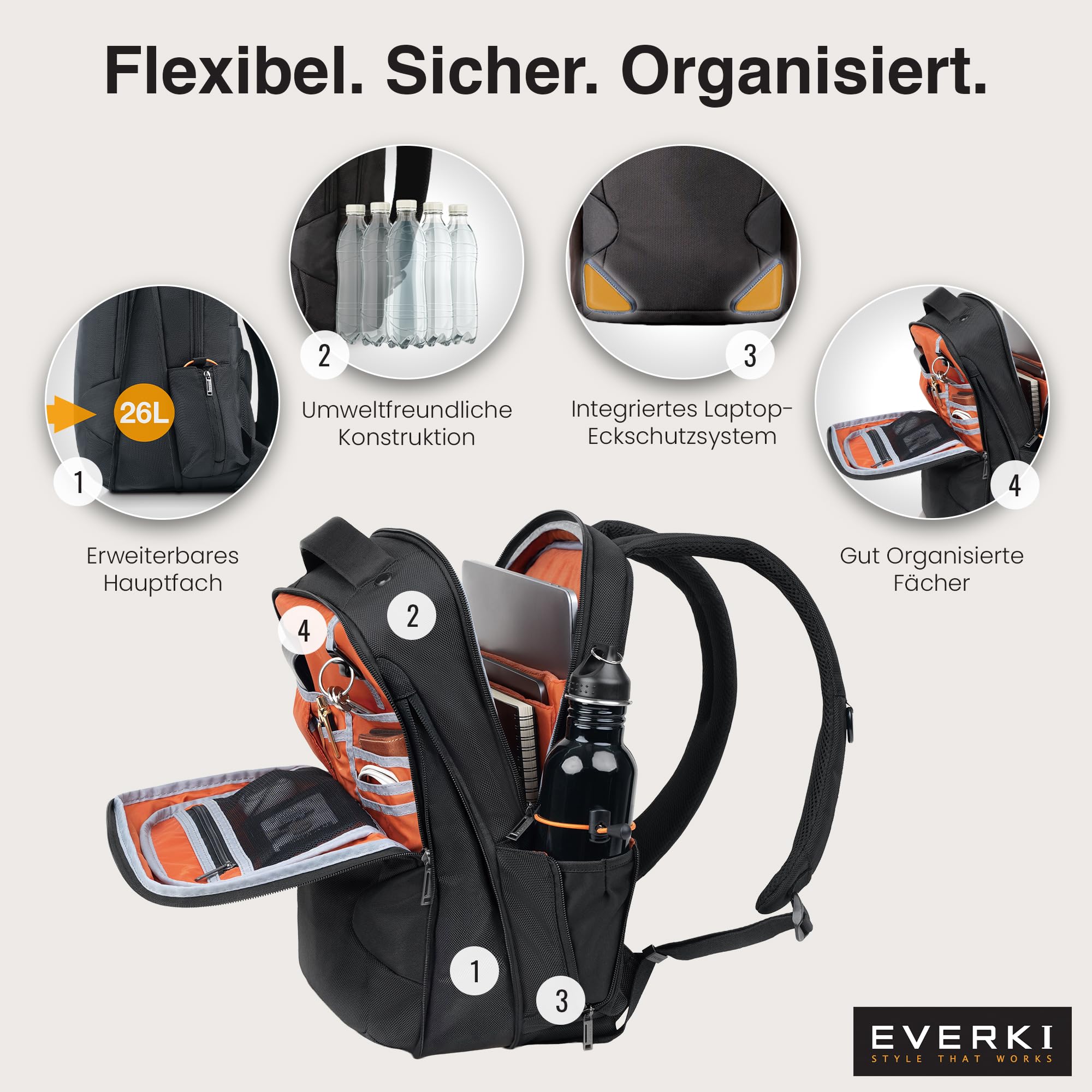 everki-studio-erweiterbarer-laptop-rucksack-15-zoll-schwarz-26l-recycelt image 4