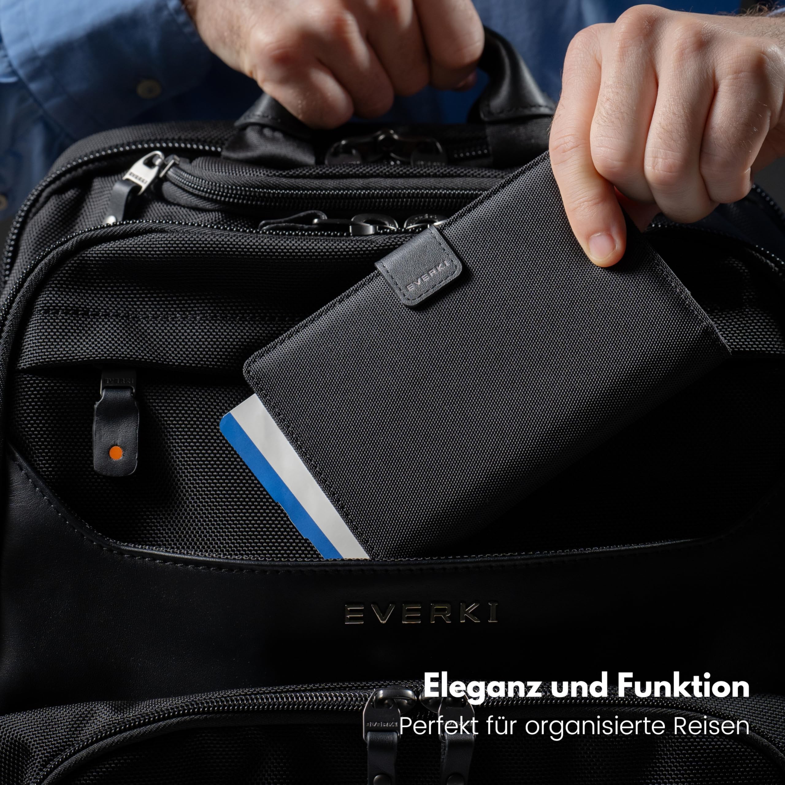 everki-one-rfid-reisepassh-lle-schwarz-pass-organizer-mit-magnetverschluss image 2