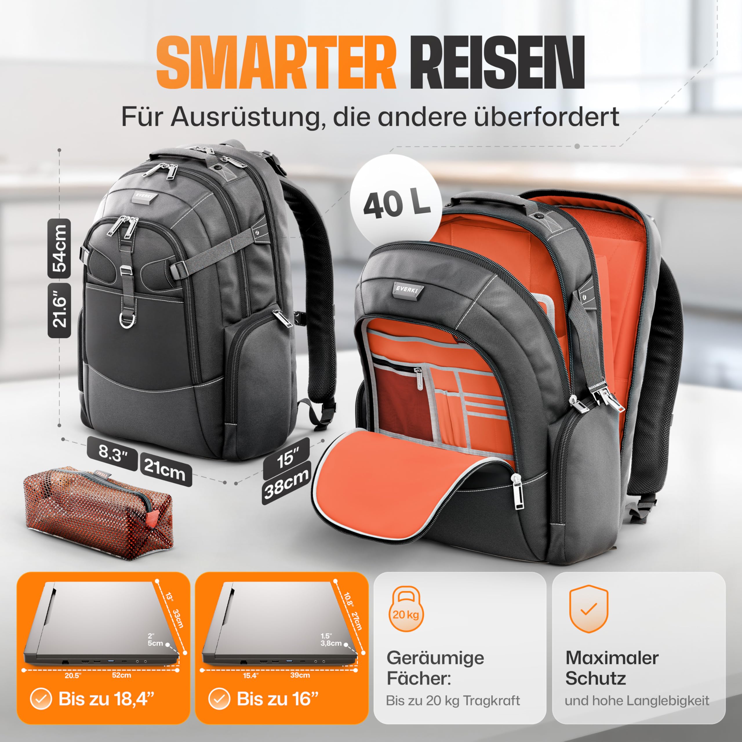 everki-business-120-laptop-rucksack-40l-f-r-2-laptops-bis-18-4-zoll image 2