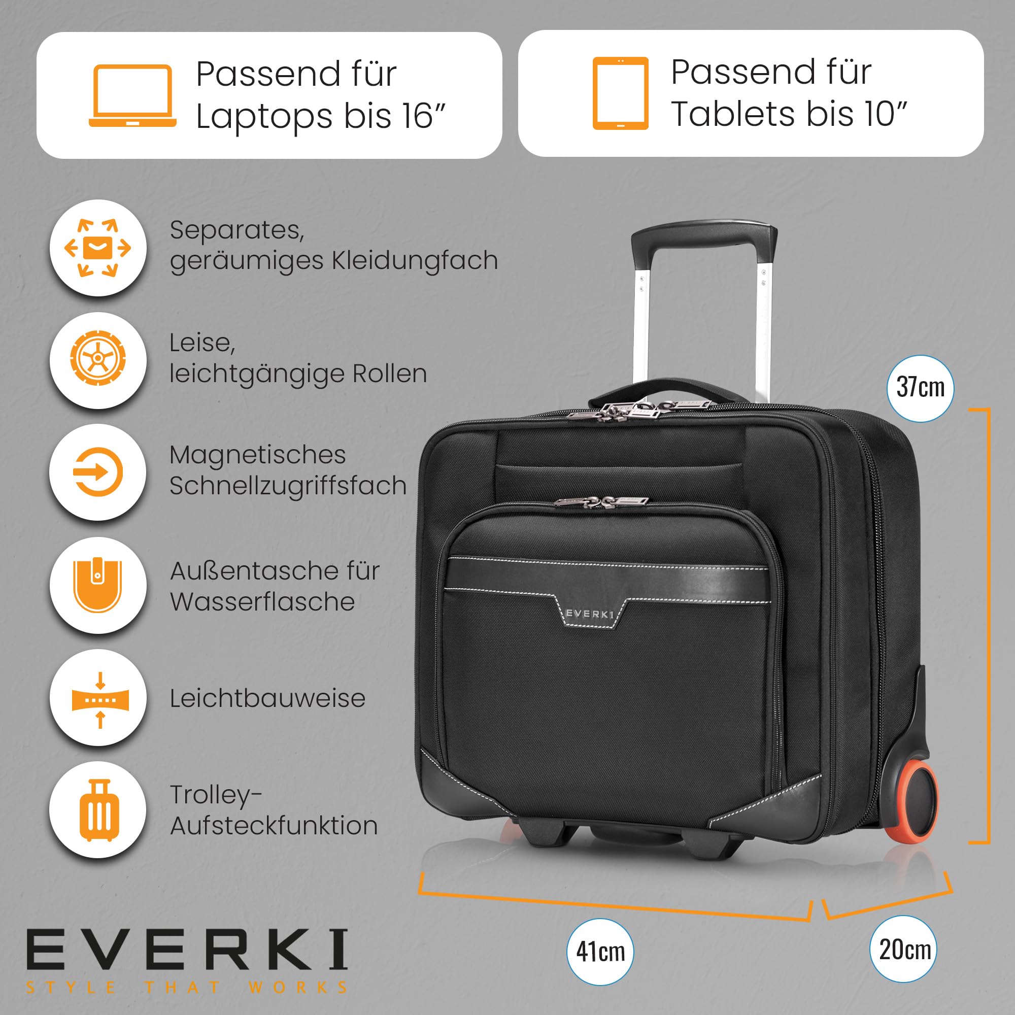 everki-journey-laptop-trolley-ekb440-24-liter-16-zoll-mit-rollen-schwarz image 5