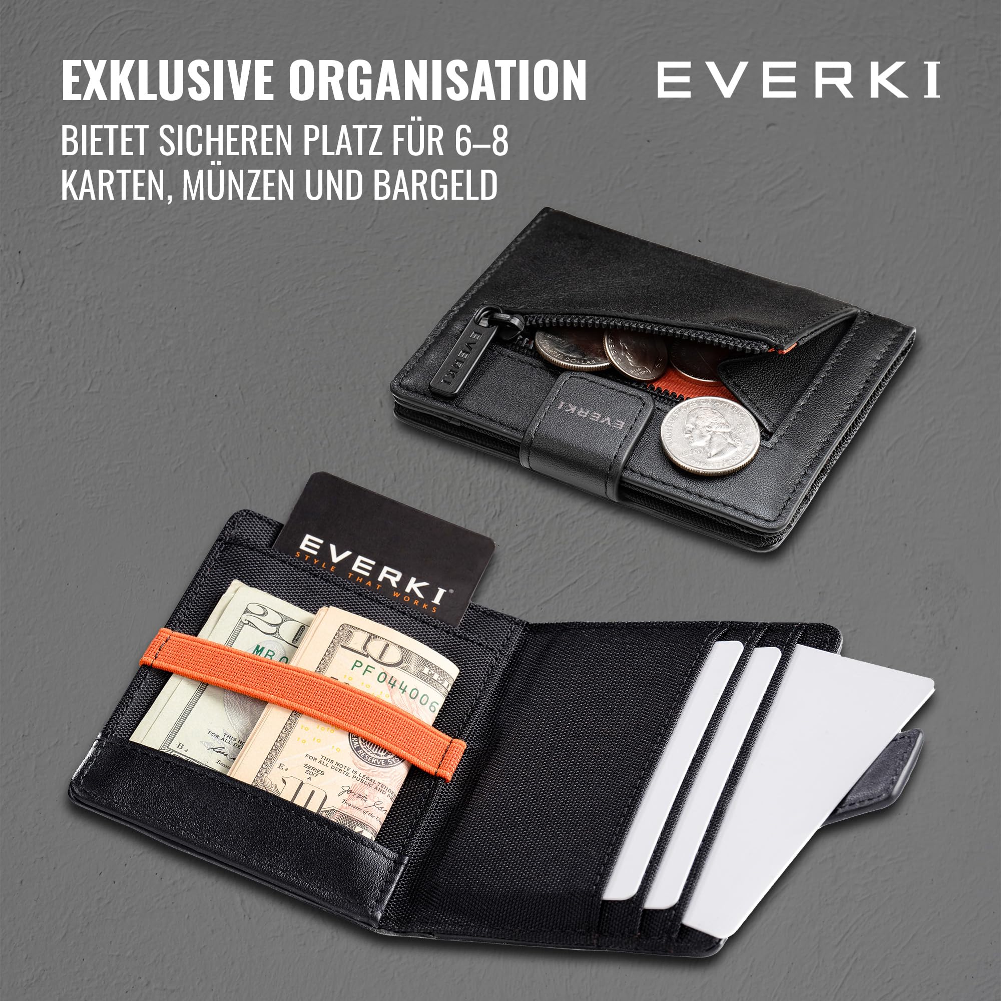 everki-rfid-geldb-rse-herren-leder-slim-wallet-schwarz-mit-m-nzfach image 3