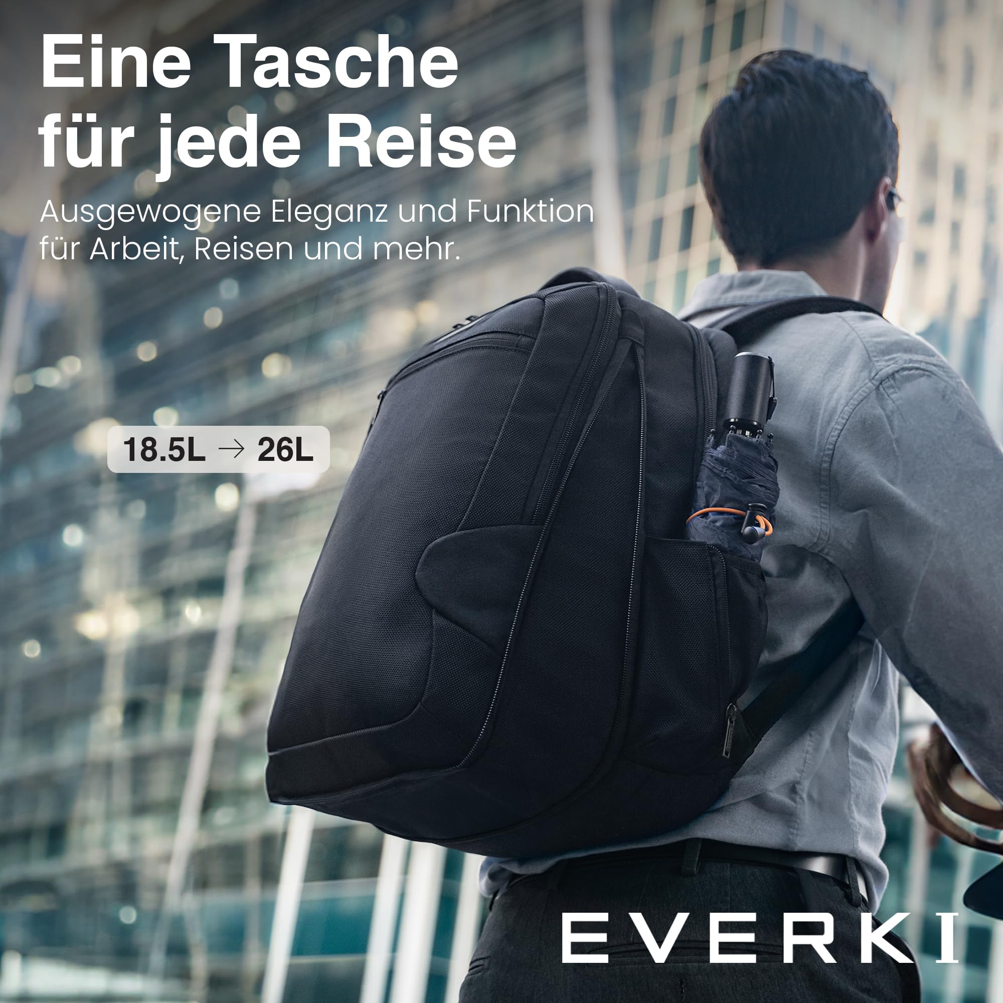 everki-studio-erweiterbarer-laptop-rucksack-15-zoll-schwarz-26l-recycelt image 2