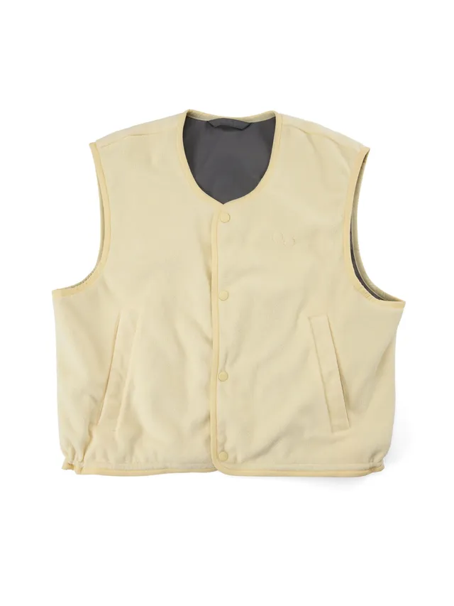 pinqponq-reversible-fleece-vest-damen-wende-weste-butter-cream-yellow image 1