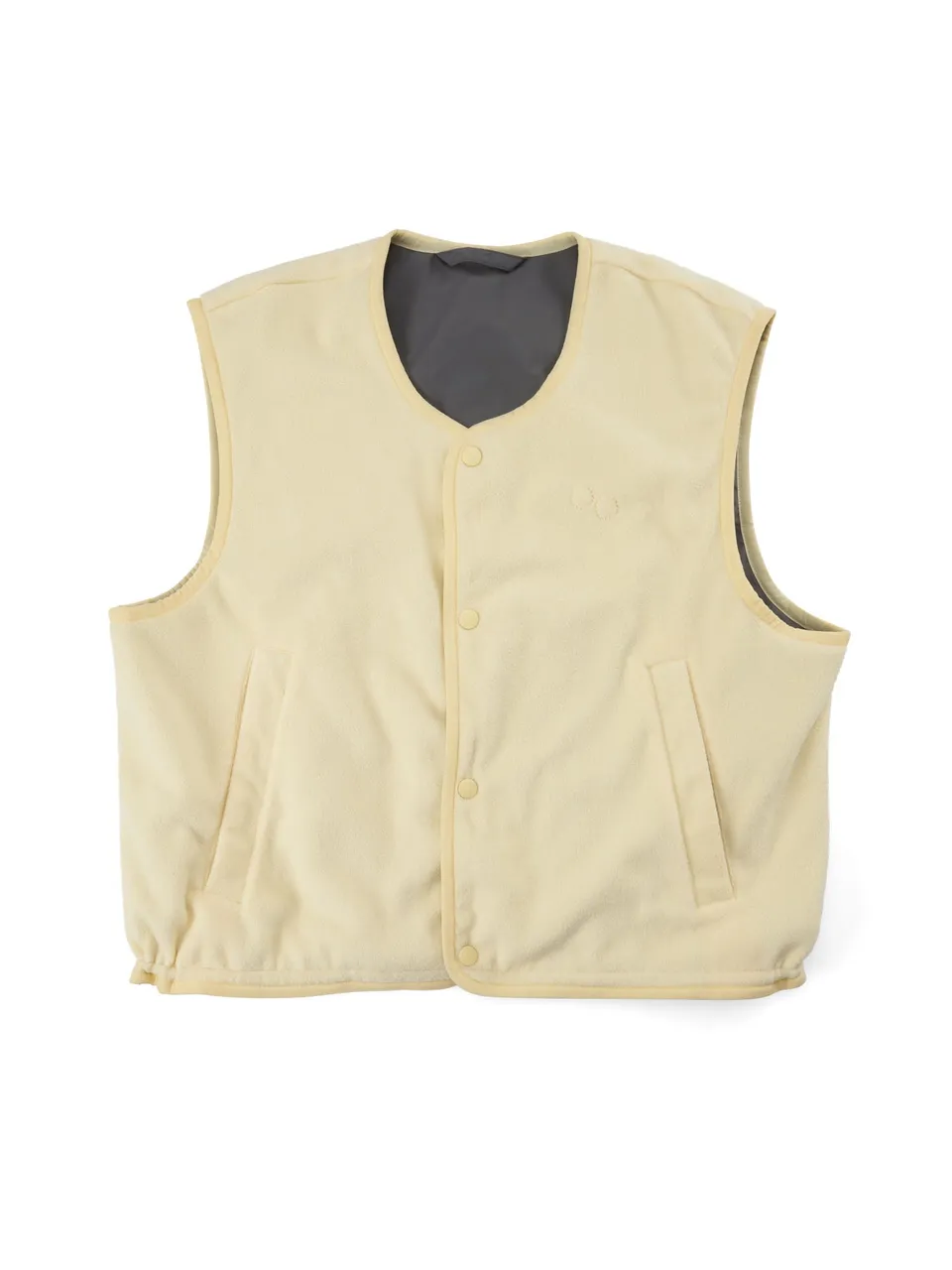 pinqponq-reversible-fleece-vest-damen-wende-weste-butter-cream-yellow image 1