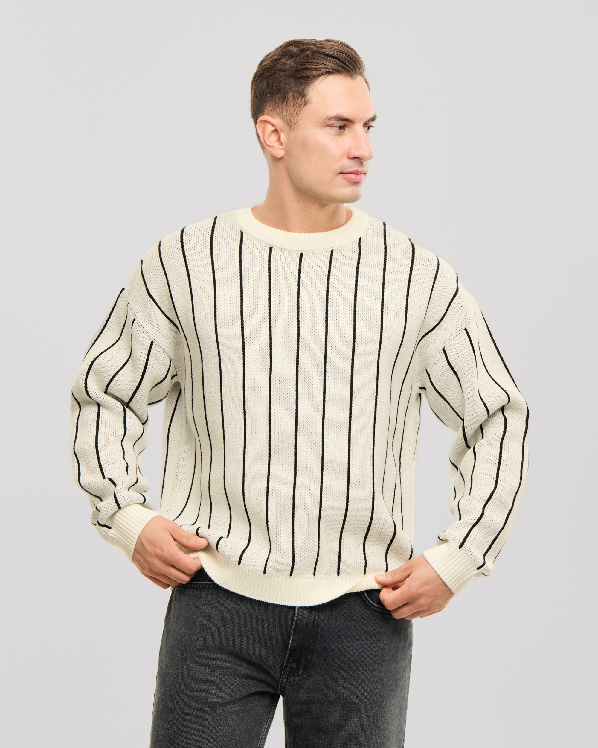 johnny-urban-strickpullover-levin-fitted-oversize-streifen-pullover image 3