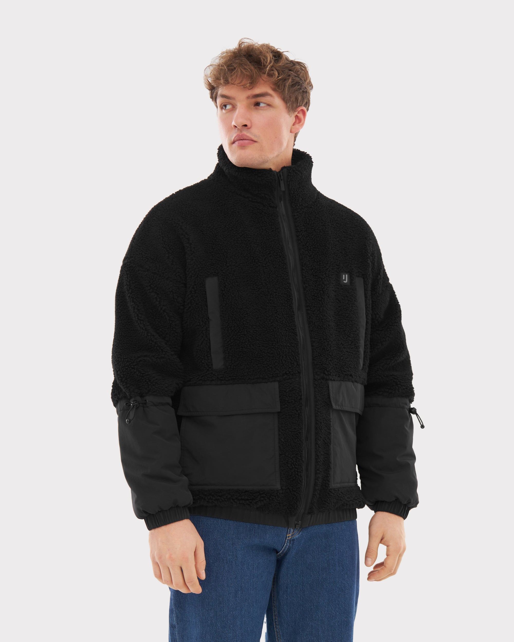 johnny-urban-carson-teddy-fleecejacke-unisex-sherpa-jacke-mit-ripstop image 5