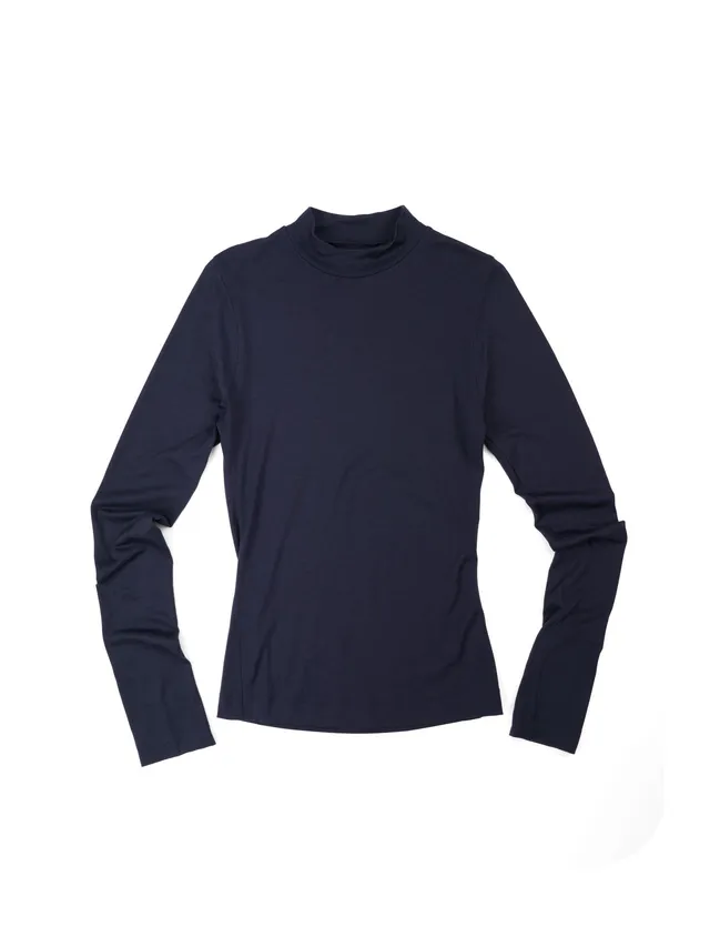 pinqponq-mock-neck-longsleeve-merino-damen-sheep-navy image 1